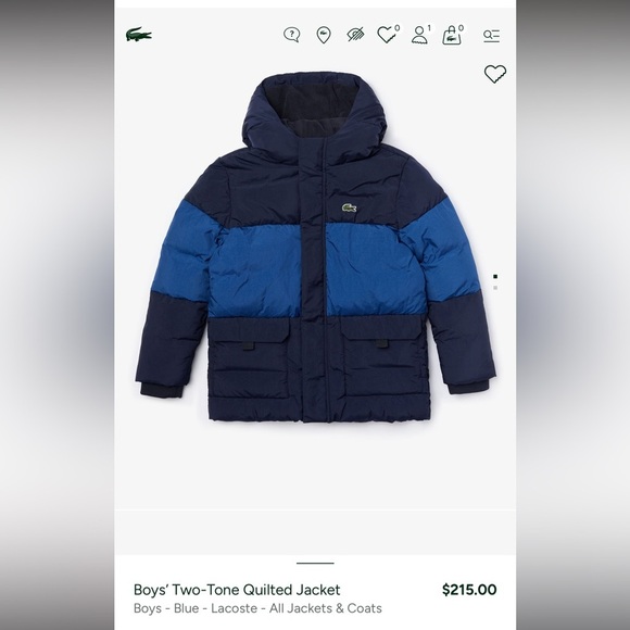 Lacoste 2 Tone Quilted Jacket- 14a- Can fit US Women’s XS - Picture 7 of 10